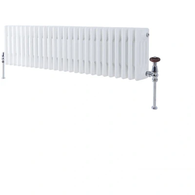 Image of Milano Windsor White Cast Iron Style Horizontal Four Column Radiator 300mm x 1190mm