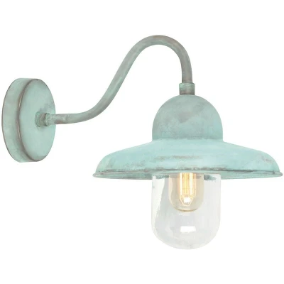 Image of Somerton 1 Light Outdoor Fisherman Dome Wall Verdi IP44, E27