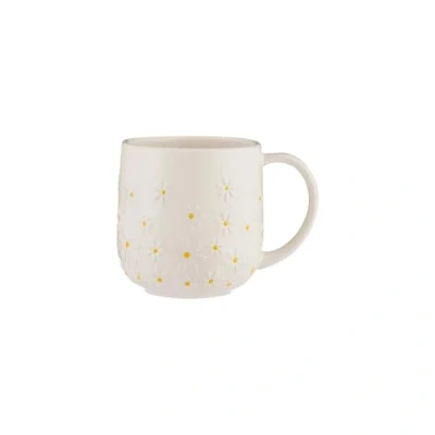 Image of Price &amp; Kensington Daisy Pattern Ceramic Mug, White with Yellow Flowers, 360ml Microwave and Dishwasher Safe Novelty Style Made from Stoneware Stylish Dinnerware