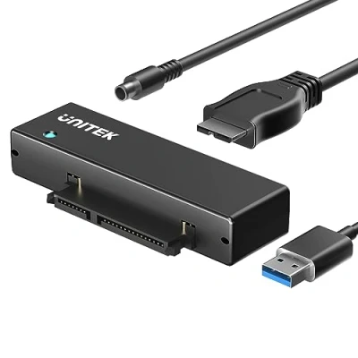 Image of Unitek USB to SATA Adapter, 3.0 Hard Drive Adapter Converter for Universal 2.5/3.5 HDD/SSD Disk and Optical Drive, Include 12V/2A Power