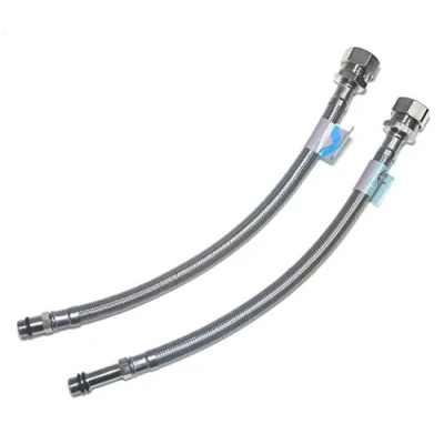Image of Xcel Home™ 2 x 300mm M12 15mm Compression Flexi Tap Connectors DIY Replacement Monobloc Flexible Pipes for Kitchen Sink &amp; Bathroom Basin Taps/Boilers