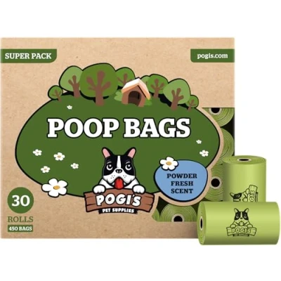 Image of Pogi&#039;s Biodegradable Dog Poo Bags 30 Rolls (450 Poop Bags) Ultra Thick, Leak Proof, Scented for Dogs