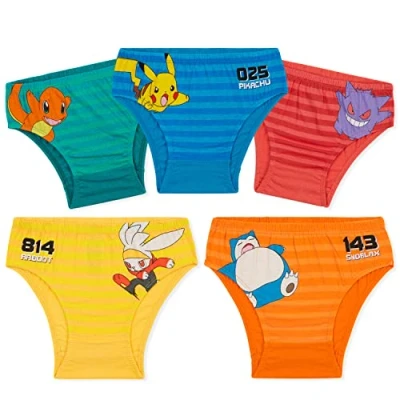 Image of Pokemon Boys Briefs, Comfortable Cotton Breathable Underwear Pack of 5 Kids Underpants (Multi, 6 7 Years)
