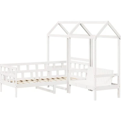 Image of vidaXL Day Bed Set with Roof without Mattress White 80x200 cm