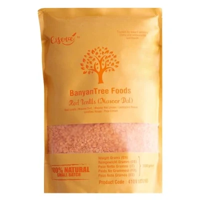 Image of BanyanTree Foods Masoor Dal (Red Lentils), 2kg All Natural, Indian Origin Unpolished Vegan