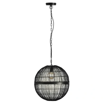 Image of Globo Hermi II hanging light, metal mesh, black, Ø 50cm