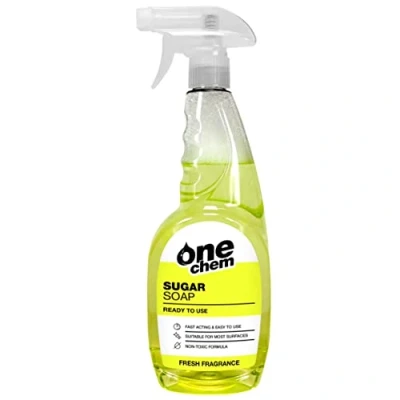 Image of One Chem Sugar Soap 1 x 750ml Ready to Use Spray Cleaning Walls, Grease, Grime, Dirt and Stain Remover, Kitchen Degreaser, Versatile Cleaner