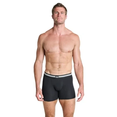Image of Jockey® Cotton Stretch Boxer Trunk 3 Pack, Black, size M