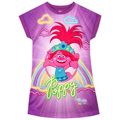 Image of Trolls Girls Poppy Nightdress Purple Age 9 to 10 Years