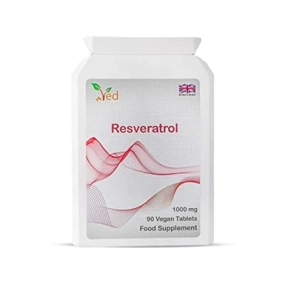 Image of Ved Anti Aging, Heart Health, Immunity Support Antioxidant Supplement Resveratrol Tablets 1000 mg x 90