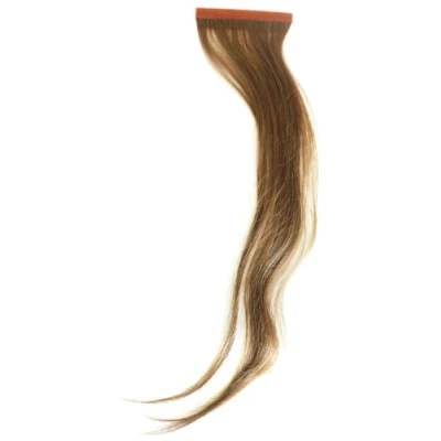 Image of Qwik X 100 Percent Indian Remi Human Hair Tape Extensions Colour 8 Mousey Brown 41cm