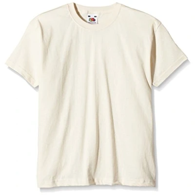 Image of Fruit of the Loom Unisex Kids Valueweight Short Sleeve T Shirt, Natural, 10 11 Years (Manufacturer Size:32)