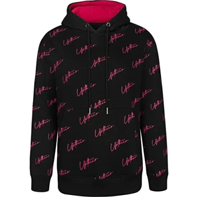 Image of Uptheir Bewitched Women&#039;s Logo Print Hoody in Black Plus Size Stylish Sweatshirt with Ribbed Hem and Cuffs Comfortable Fit Casual Hooded Jumper S