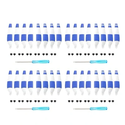 Image of 32x/16x Propellers for DJI Mini 3 Pro/Mini 4 Pro Replacement Prop Blades Low Noise Drone Accessories Screws &amp; Screwdrivers 6030F Colour Tips (32x Blue and White)