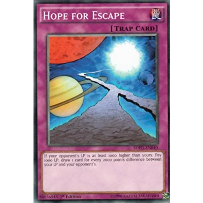 Image of YuGiOh SDPD EN040 1st Ed Hope for Escape Common Card ( Yu Gi Oh! Single )