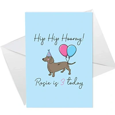 Image of RED OCEAN Funny Personalised Birthday Card For The Dog Novelty Dachshund Mum Dad