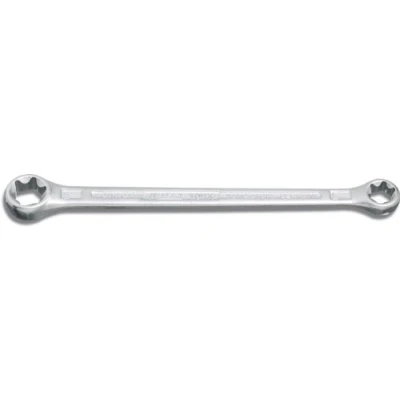 Image of HAZET 609 E14XE18 180 mm Torx Profile Polished Head Double Box End Wrench Chrome Plated
