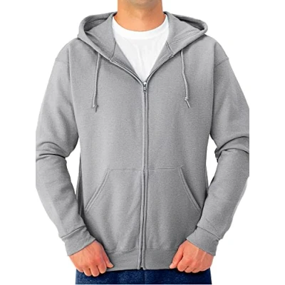 Image of Jerzees Men&#039;s Fleece Full Zip Hooded Sweatshirt, Athletic Heather, Medium