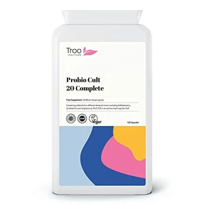 Image of Probio Cult 20 120 Vegan Capsules Billion cfu 6 Strain Active Bacterial Cultures Targeted Release Acidophilus Bifidobacterium Streptococcus Thermophilus UK Manufactured