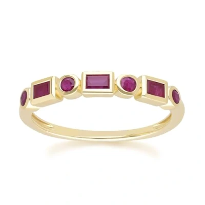 Image of Classic Ruby Eternity Ring in 9ct Yellow Gold Size: N