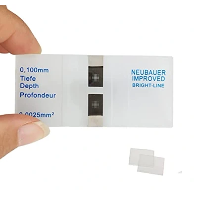 Image of MUHWA Hemocytometer Neubauer Improved Blood Counting Chamber Cell with Bright Line 2 pcs Coverslips