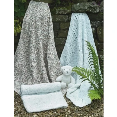 Image of James C. Brett Knitting Pattern Children&#039;s Blankets in Flutterby Yarn (JB879)
