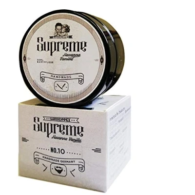 Image of Beard Wax Tobacco Vanilla Havanna Supreme Scented Barber Company Bartstoppel© Moisturiser Strong Hold Contains Hydrating Jojoba Argan Oil Men&#039;s Fragrance