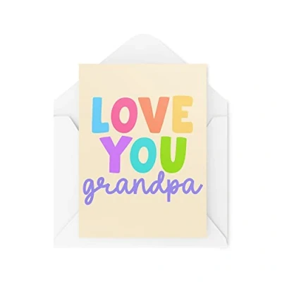 Image of Funny Novelty Greeting Cards Love You Grandpa Birthday Father&#039;s Day Grandad Thinking Of Banter Joke CBH1295