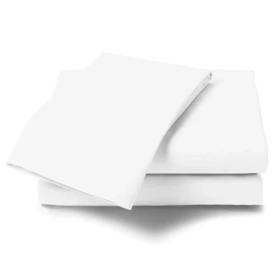 Image of Percale Single Flat Sheet Non Iron Luxury Bedding Set Polycotton Easy Care Bed Sheets White
