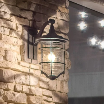 Image of Royal Marine 1 Light Medium Outdoor Wall Lantern Black IP44, E27