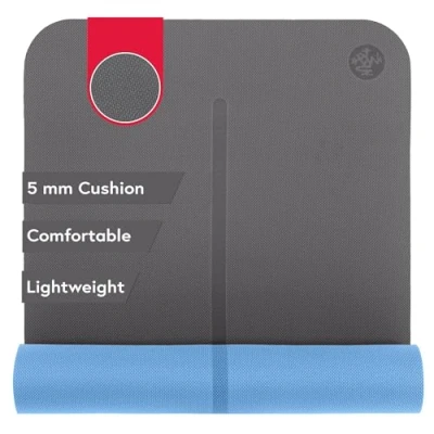 Image of Manduka Begin Unisex Yoga and Pilates Mat, Steel Grey, 68 Inches