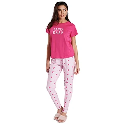 Image of Undercover Ladies Santa Baby Christmas Pyjamas 791365 Pink S