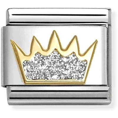 Image of Nomination Silver Glitter Crown Charm