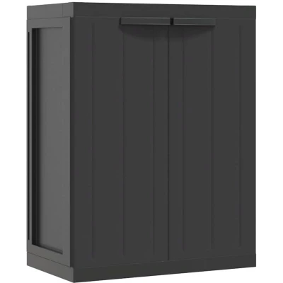 Image of vidaXL Outdoor Storage Cabinet Black 65x37x85 cm PP