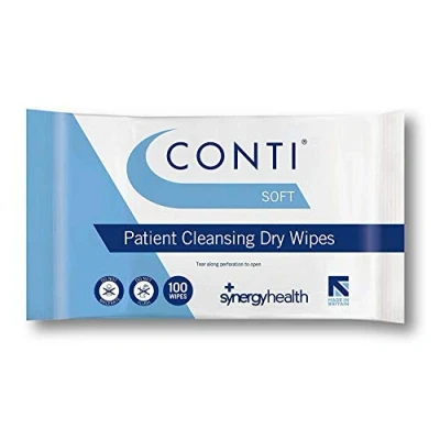 Image of Synergy Health 10 Packs of 100 Conti Soft Large Dry Patient Cleansing Wipes