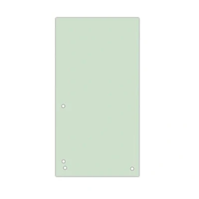 Image of DONAU Pack of 100 Divider Strips/Colour: Green / 1/3 A4 Made from 190 g/m² Recycled Cardboard 4 Punched 23.5 x 10.5 cm/Perforated/Dividers/Folder/Index Dividers/Made in EU