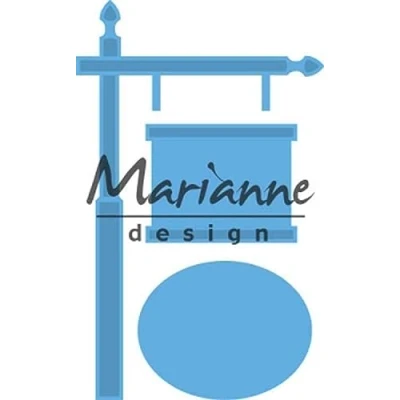 Image of Marianne Design Creatables Sign Post Die, Metal, Blue, 16.1 x 11.6 0.2 cm