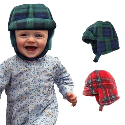 Image of BRAW CLANS TARTANS Fleece Baby Hat Scottish Tartan Design Black Watch Winter, Christmas, New Year &amp; Birthday Boy&#039;s or Girl&#039;s Gift Age 12 18 Months