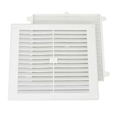 Image of Map White Louvre Vent 229 x 229mm (9&quot;x9&quot;) with Detachable Flyscreen Plastic Air Grille for Walls &amp; Furniture Ventilition Cover