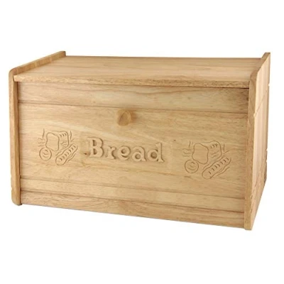 Image of Rubber Wood Carved Bread Bin