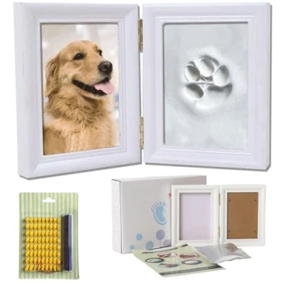 Image of Animal Photo Frame, DIY Dog Paw Print, Print Set, and Cat, Set for Animals with Letters, Numbers Picture Owners, Memory Frame