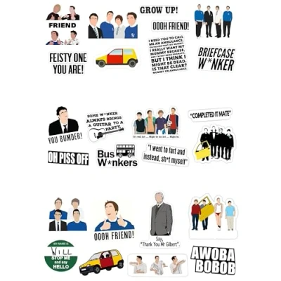 Image of 25 Stand Up Inbetweeners Style Edible Wafer Paper Cake Toppers Decorations