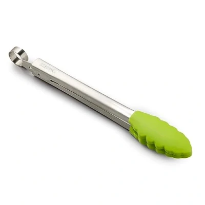 Image of Zeal Silicone Non Stick Kitchen Cooking Tongs with Stainless Steel Handle Perfect for Cooking, Grilling, BBQ, Serving, and More 26cm Heat Resistant, BPA Free, Easy to Clean, Neon Lime Green