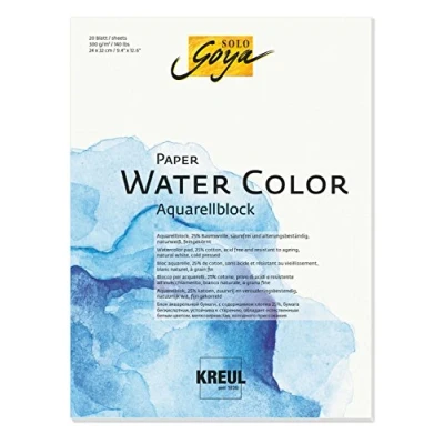 Image of Kreul 10014239 Paper Water Colour, Watercolour Pad, 20 Sheets, Approx. 24 x 32 cm, Multicoloured