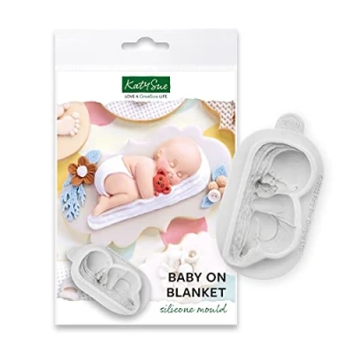 Image of Katy Sue Baby on Blanket Silicone Mould for Cake Decorating &amp; Crafts