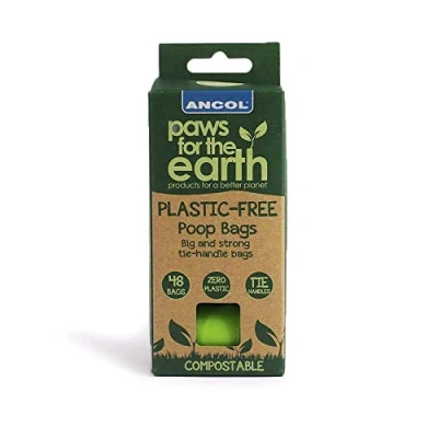 Image of Ancol Paws For The Earth Plastic Free Poop Bags (4 x refill rolls), Green