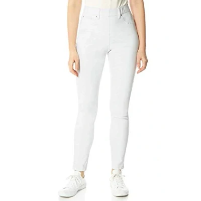 Image of Roman Originals Jeggings for Women UK Jean Ladies Stretchy Trousers Denim Leggings High Waist Rise Pull On Skinny Straight Leg Cotton Pants Smart Casual White (31 inch) Size 14