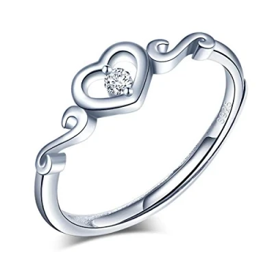 Image of Yumilok Annivesary Heart Ring 925 Sterling Silver Jewelry for Women Gift with Box