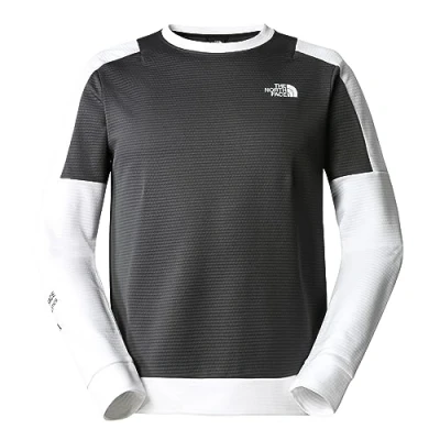 Image of THE NORTH FACE Men&#039;s Crew Fleece T Shirt, TNF White Asphalt Grey Black, XXL