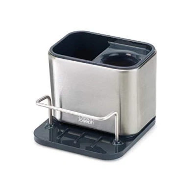 Image of Joseph Surface Stainless Steel Caddy Sink Area Organiser, Compact Silver